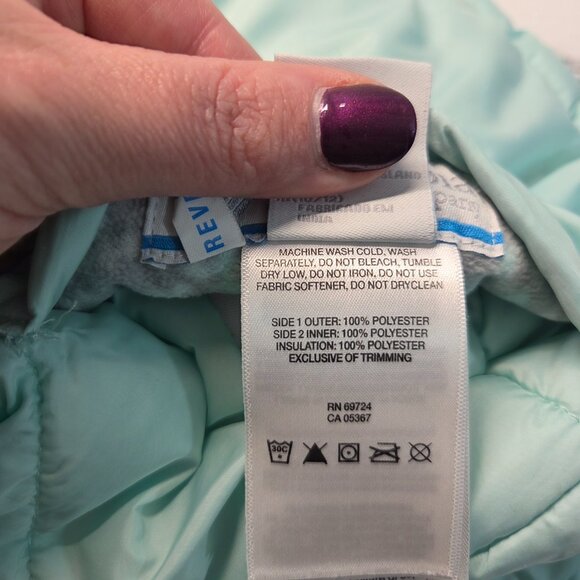 Columbia Medium Light Green Reversible Fleece Softshell Winter Fall Vest (Flaw) - Picture 11 of 11